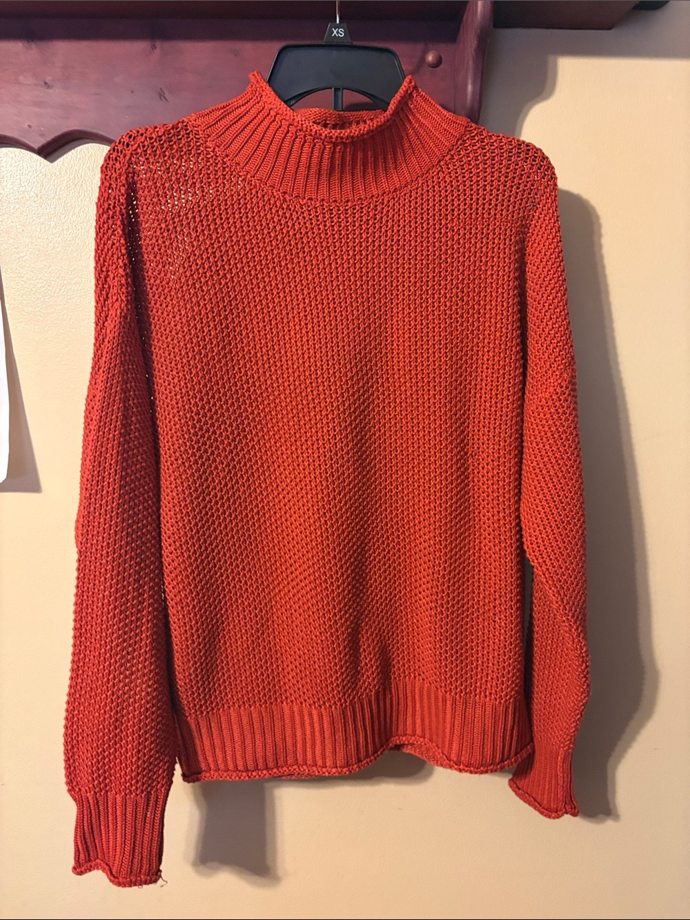 Sonoma Orange Mock Neck Knit Sweater medium